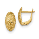 14k Textured & D/C Hinged Hoop Earrings