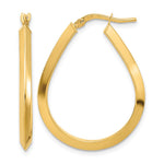 14k 2.75x Polished Knife-Edge Teardrop-Shape Tube Hoop Earrings