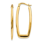 14k Polished Rectangle Hoop Earrings