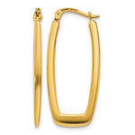 14k 2.25x Polished Rectangle Tube Hoop Earrings