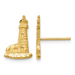 14K Diamond-cut Lighthouse Post Earrings