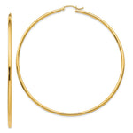 14k 2x Polished Round Tube Hoop Earrings