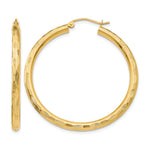 14k 3x Diamond-cut Tube Hoop Earrings