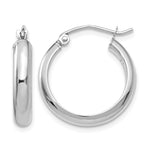 14k White Gold 3.75x Round Tube Hoop Earrings