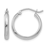 14k White Gold 2.75x Round Tube Hoop Earrings