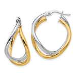14K Two-tone Polished Hoop Earring