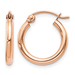 14k Rose Gold 2x Polished Lightweight Tube Hoop Earrings