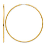 14K 2x Polished Endless Tube Hoop Earrings