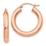 14k Rose Gold Polished Tube Hoop Earrings