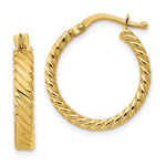 14K Small Patterned Hoop Earrings