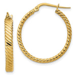 14K Patterned Hoop Earrings