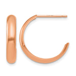 14k Rose Gold 3.5x Polished J-Hoop Post Earrings