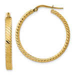 14K Large Patterned Hoop Earrings