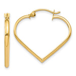 14k Polished Heart Hoop Earrings