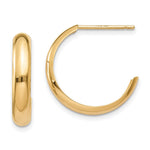 14k Polished J-Hoop Earrings