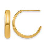 14k 3.5x Polished J-Hoop Post Earrings