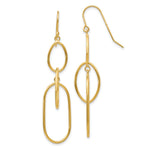 14k 3 Tier Oval Dangle Wire Earrings