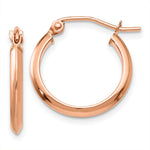 14k Rose Knife Edge Hoop Earrings
