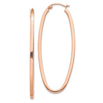 14k Rose Square Tube Oval Hoop Earrings