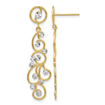 14k and White Rhodium Filigree Dangle Post Earrings