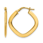 14K 1.5x Tapered Square Tube Hoop Earrings