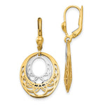 14K Two-Tone Polished Leverback Earrings
