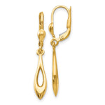 14K Gold Polished Dangle Leverback Earrings