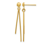 14k Polished Two Bars Dangle Post Earrings