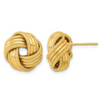 14k Polished and Textured Love Knot Post Earrings