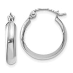 14k White Gold Polished Hoop Earrings