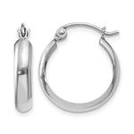 14k White Gold 3.5x Polished Hoop Earrings
