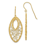 14K Oval Web Dangle French Hook Earrings