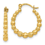 14K Beaded Hoop Earrings