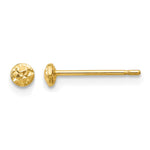 14K Textured Puffed Round Button Post Earrings