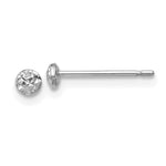 14K White Gold Puff Circle Stud Earrings
