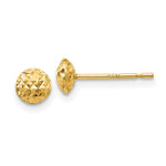 14K Gold Circle Puff Post Earrings