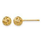 14K Diamond-cut Fancy Pierced Ball Post Earrings