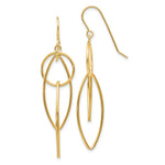 14k Polished Oblong Dangle Earrings