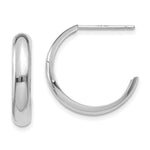 14k White Gold Polished J-Hoop Earrings