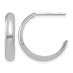 14k White Gold 3.5x Polished J-Hoop Post Earrings