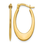 14K 1x Polished Tapered Oval Hoop Earrings