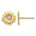 14k and White Rhodium Daisy Post Earrings