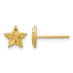 14k Polished Diamond-cut Star Post Earrings