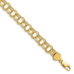 14k Solid Triple Link Charm Bracelet