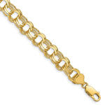 14k Solid Triple Link Charm Bracelet