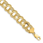 14k Solid Triple Link Charm Bracelet