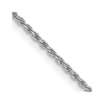 14K White Gold Diamond-cut Machine Made Rope with Lobster Clasp Chain Chain