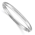 14k 3/16 White Gold Hinged Bangle