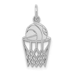 14k White Gold Basketball in Net Charm