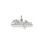 14k White Gold I Love You Charm
